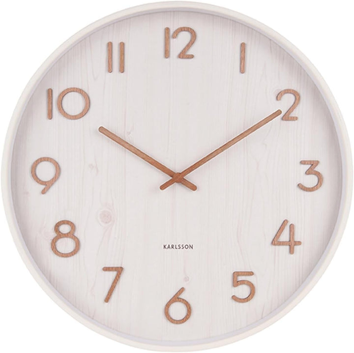 KARLSSON - Wanduhr Pure M - weisse Linde Natur - Ø40 x T4,5 cm