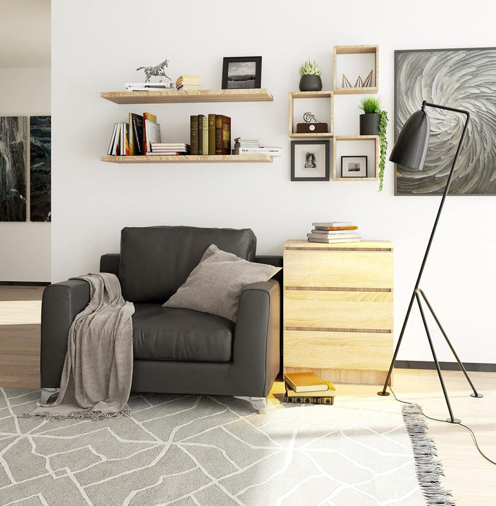 AKORD Kommode K60 mit 3 Schubladen | für das Wohnzimmer Schlafzimmer Schrank Büro Arbeitszimmer | Mo