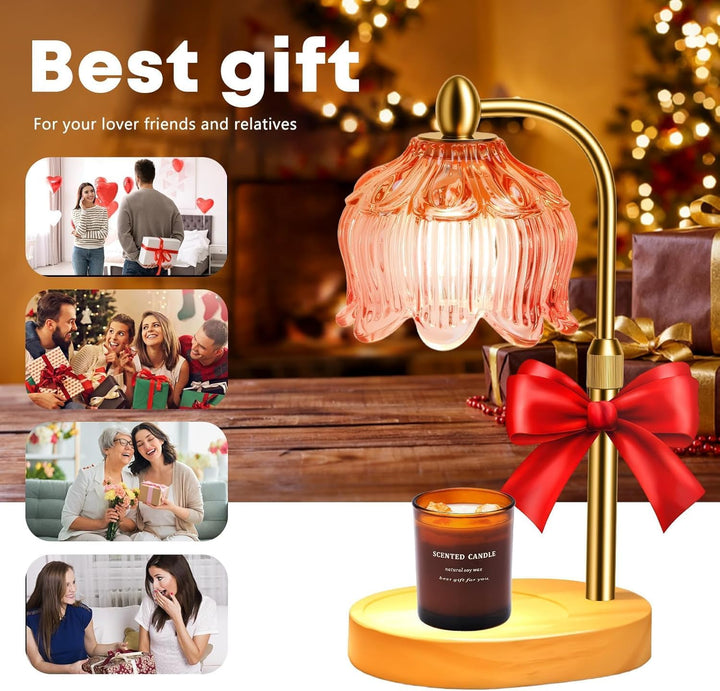 Candle Warmer Lamp with Timer Electric Adjustable Height Candle Warmer Dimmable Wax Lamp Jar Candles