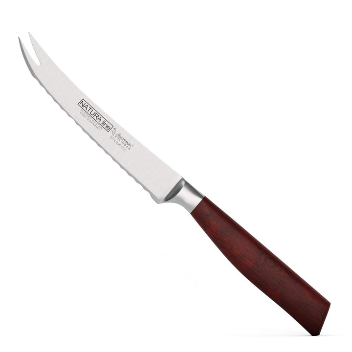 Burgvogel Solingen Natura Line, Tomatenmesser Holzgriff, rot satiniert, geschmiedet, 13 cm, rostfrei