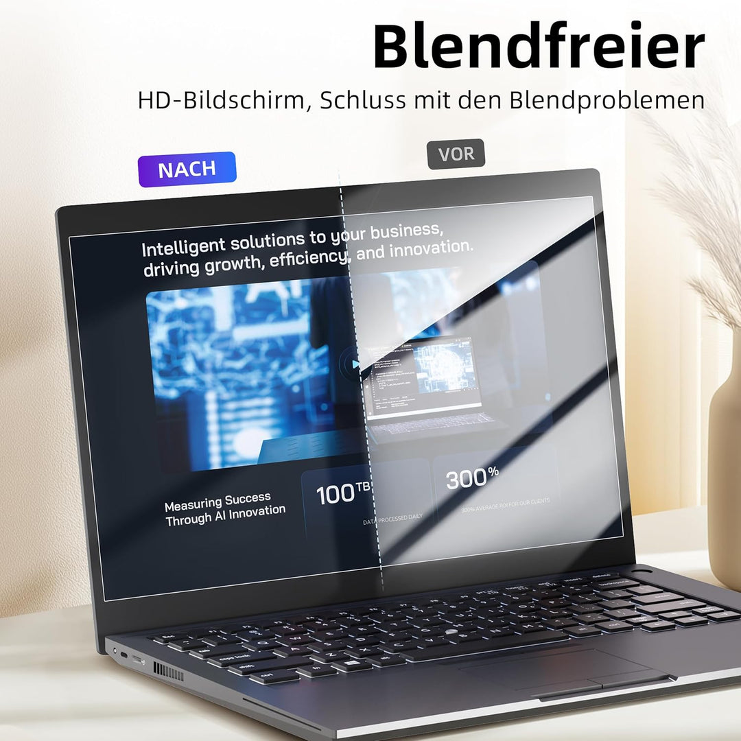 2 Stück Blaulichtfilter Displayschutzfolie für 13.3 Zoll 16:9-Seitenverhältnis Laptop Bildschirm, An