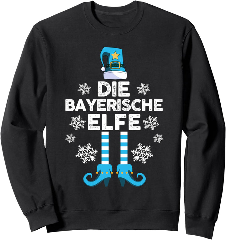 Bayerische Elfe Familien Weihnachts Outfit Weihnachtself Sweatshirt