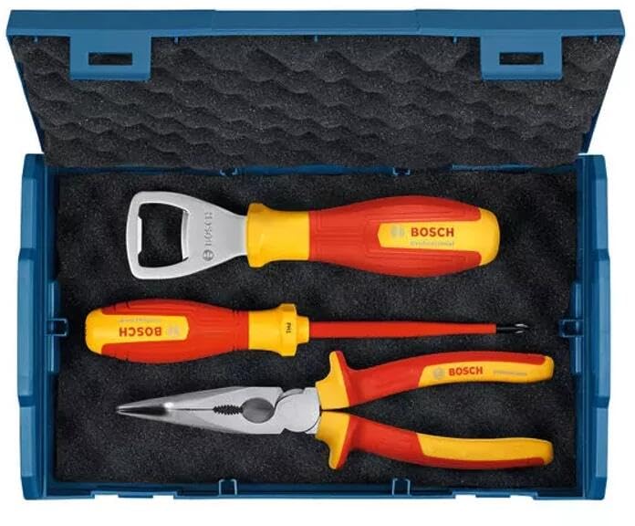 Bosch Professional VDE Handwerkzeug-Set 3-teilig (1x Flaschenöffner; 1x Kreuzschlitz-Schraubendreher