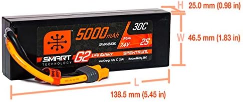 7.4V 5000mAh 2S 30C Smart LiPo G2 Hard Case: IC3