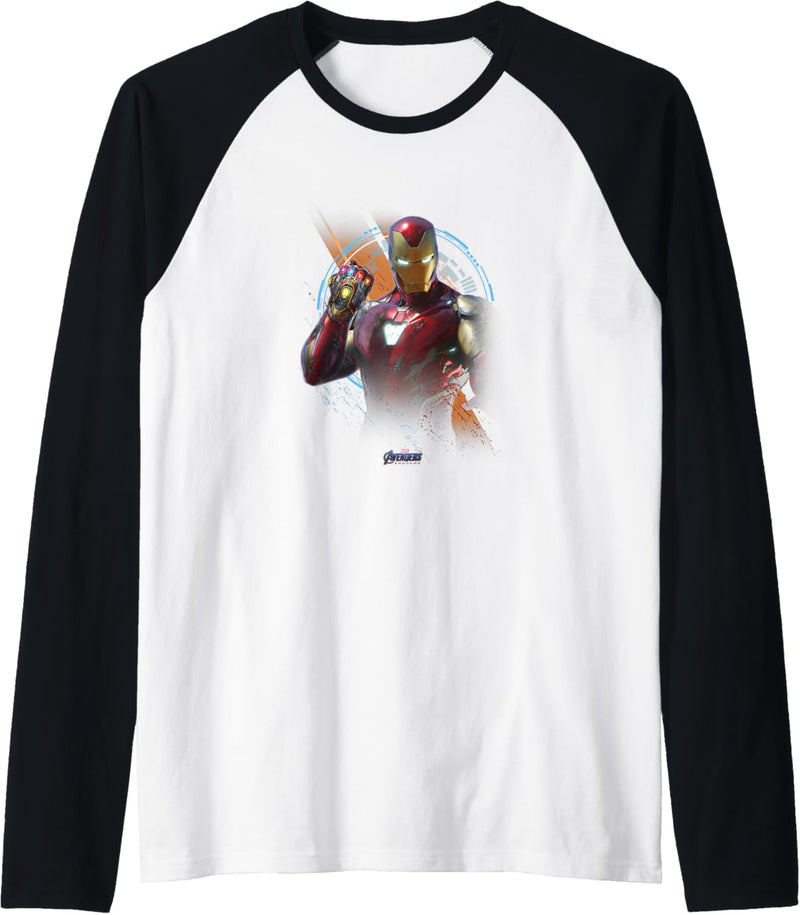 Marvel Avengers Endgame Iron Man Infinity Suit Fist Raised Raglan