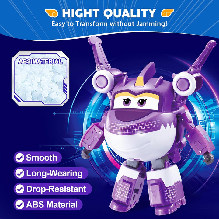 Super Wings Transformable Spielzeug Sally, 2 in 1 Action Figur, 12,7 cm grosses Flugzeug-Roboter, Tr