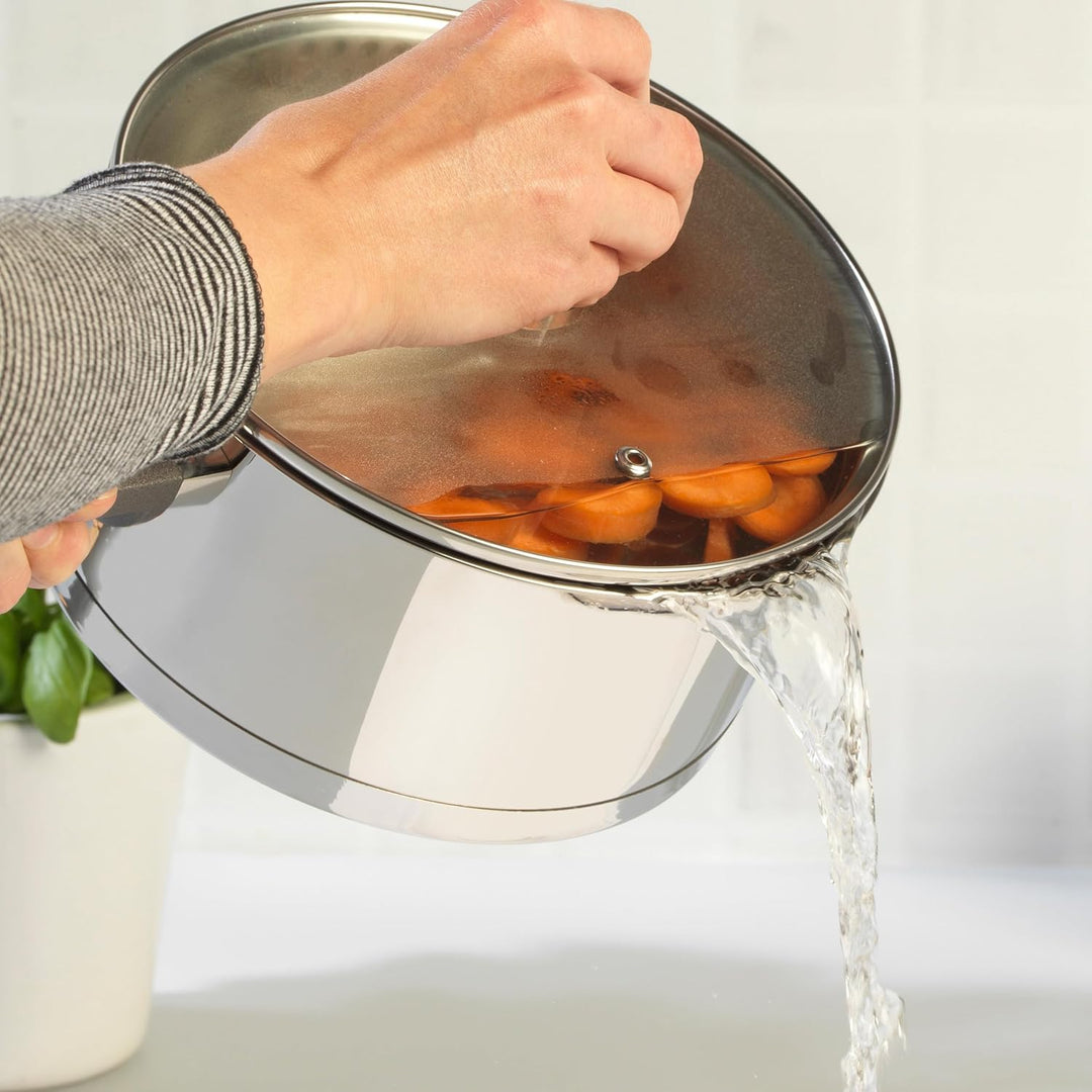 Russell Hobbs RH01164EU Excellence 20cm Stielkasserolle, 2.5L stieltopf mit Glasdeckel, hochglanzpol