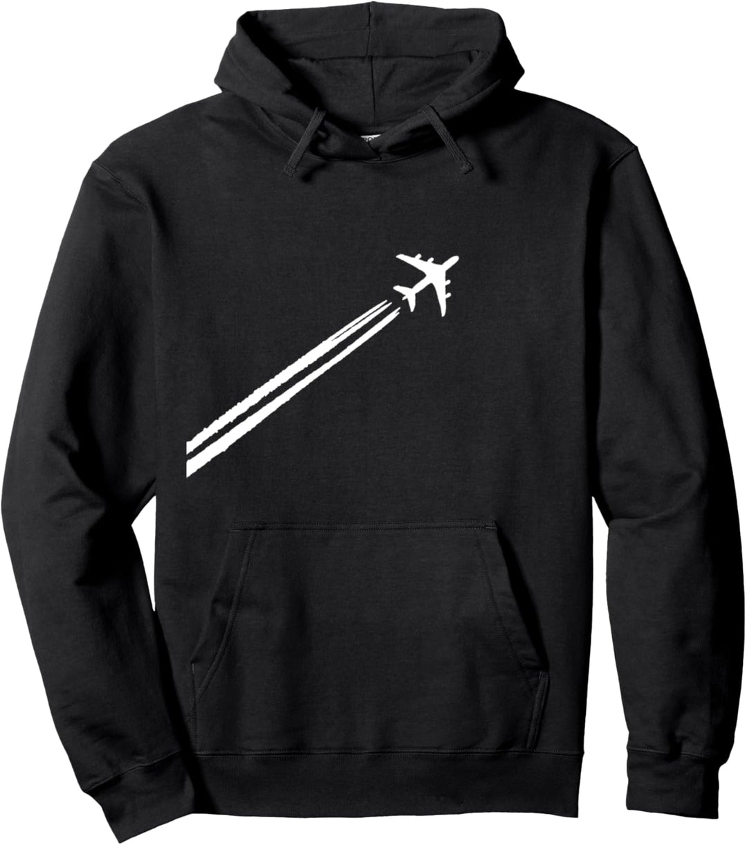 Flugzeug Kondensstreifen Contrails Pilot Planespotter Pullover Hoodie