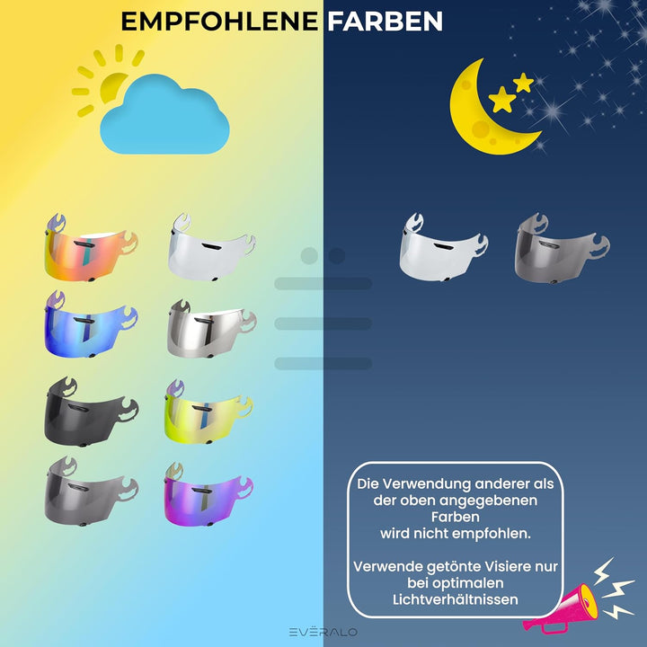 Everalo Kompatibel mit Arai Rx7 GP Visier - Chaser V - Axces 2 - Axces 3 - Quantum ST - Quantum ST P
