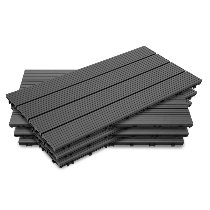 Ansobea WPC Terrassenfliesen Fliesen, 30x60 Holzfliesen 12er Set für 2m²,Balkonfliesen in Holzoptik,