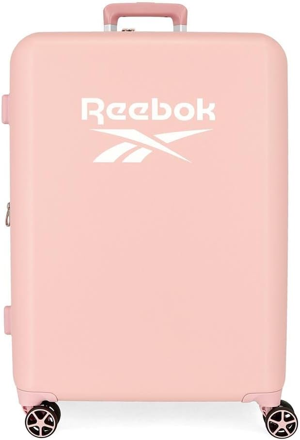 Reebok Roxbury Koffer, mittelgross, Rosa, 48 x 70 x 26 cm, fester ABS-Kunststoff, integrierter TSA-V
