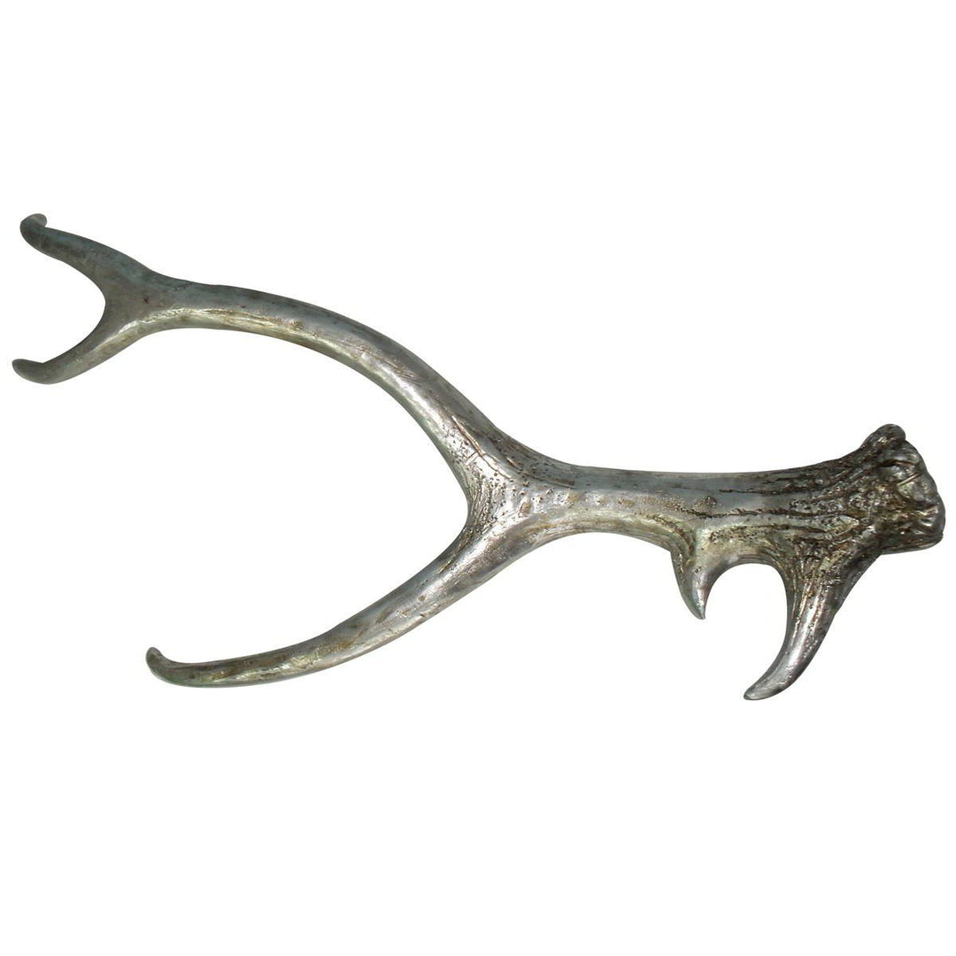 LINDER Tischdeko Hirschgeweih Silber 63x27x9cm 1Stück Polyresin Geweih Hirsch Trophäe