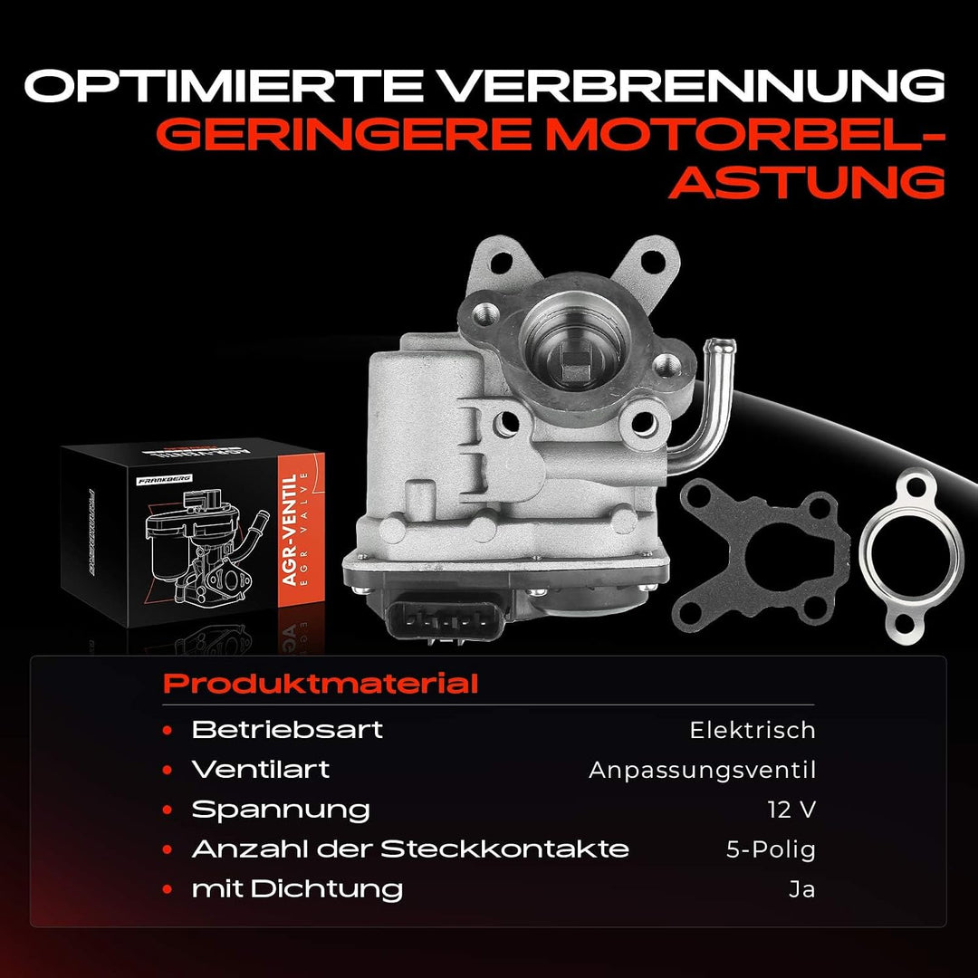 Frankberg AGR-Ventil Abgasrückführung für NP300 D40 D22 Pathfinder III R51 Pick-up D22 Master III Ka