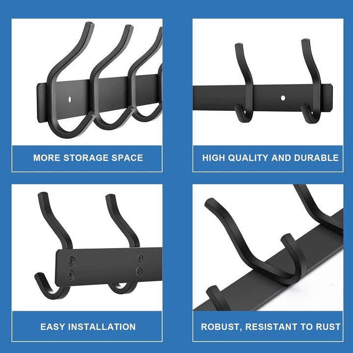 Garderobenhaken Edelstahl, Hakenleiste Kleiderhaken Wand mit 8 Haken, Garderobe Garderobenleiste Wan