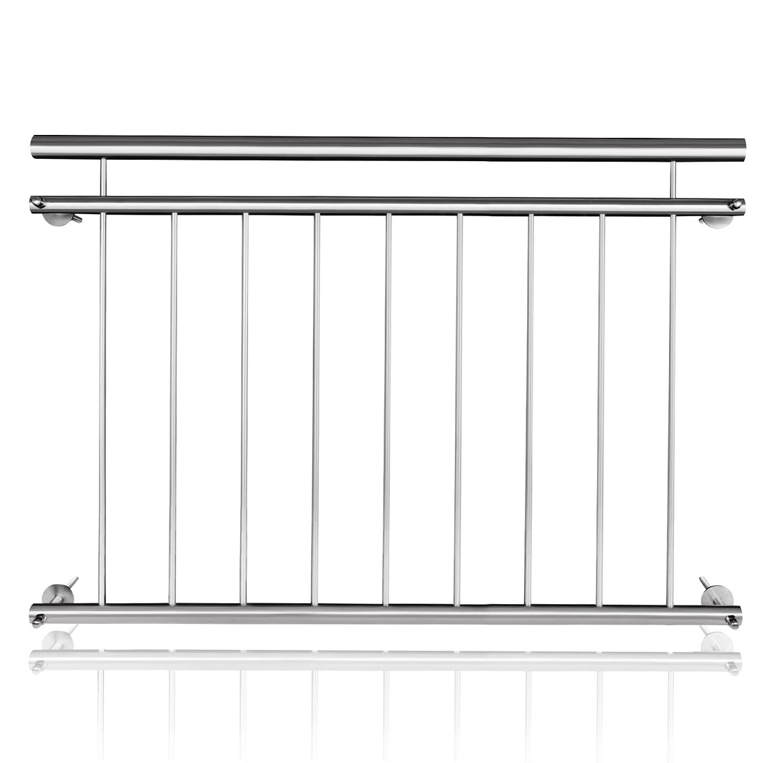 Edelstahl Geländer 128x90 cm Balkon Absturzsicherung 128×90 cm, 128×90 cm