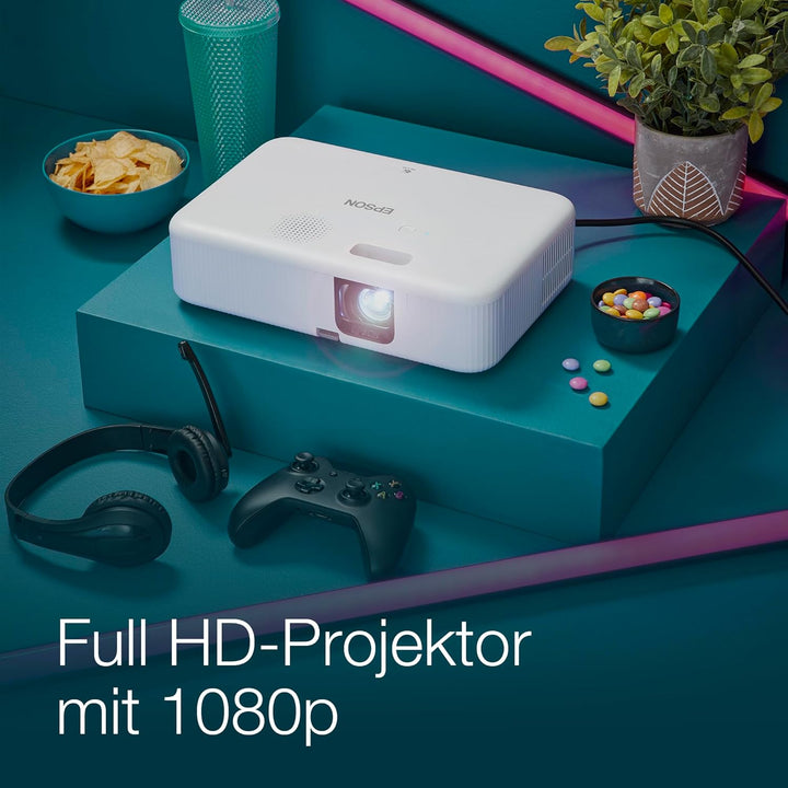 Epson CO-FH02 Smart Full HD-Projektor, 3.000 Lumen, bis zu 391-Zoll-Projektionsfläche Android TV Ful