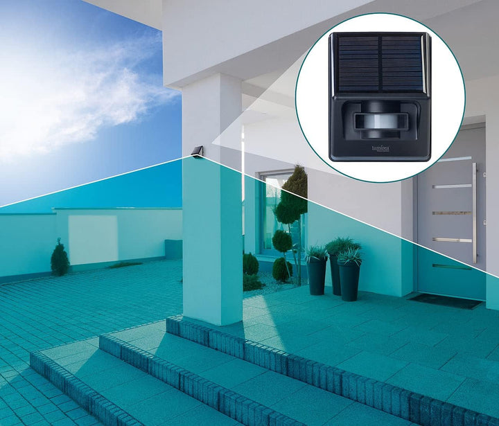 Luminea Home Control Bewegungs-Melder: ZigBee-kompatibler Outdoor-PIR-Sensor mit Solarpanel, App, IP