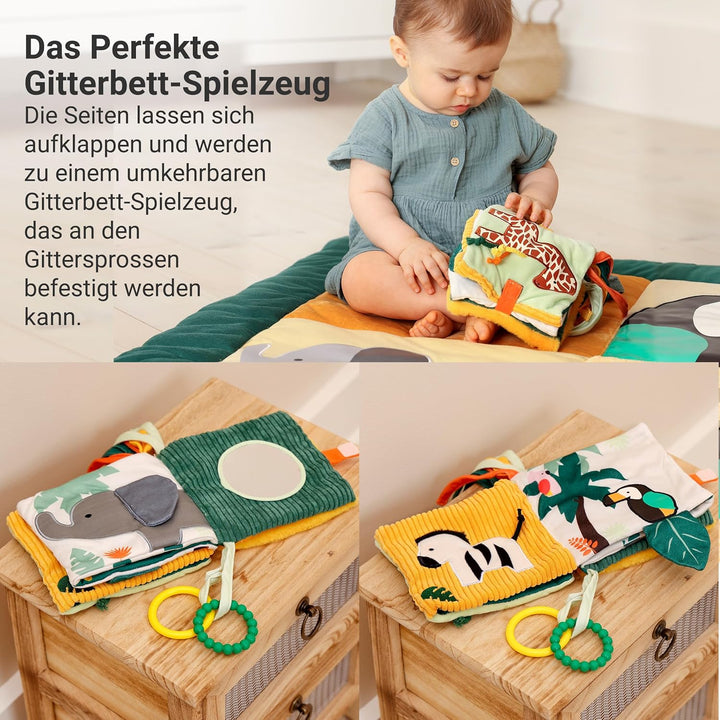 Little Big Friends Soft Activity Book 2 in 1 | Stoff Fühlbuch & Quiet Book Baby | Kontrastbuch mit B