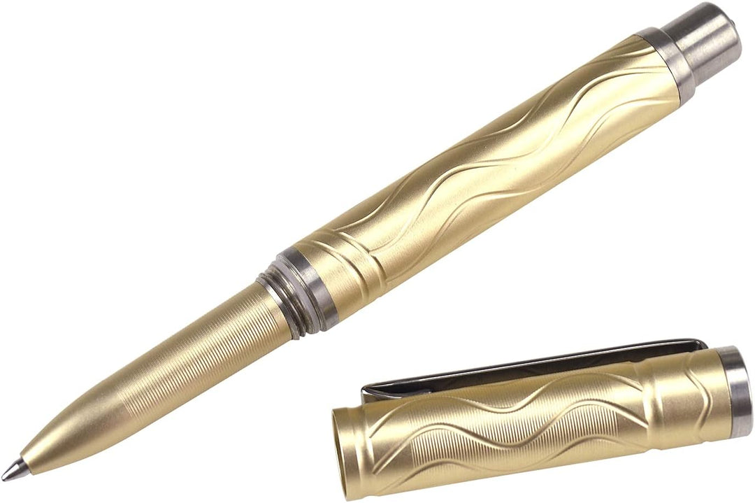 TONIFE Selbstverteidigungsstift mit Notfall-Glasbrecher-Schreibwerkzeug Self Defense Pen (Gold), Gol