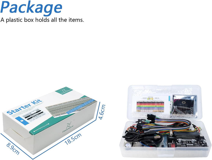 FREENOVE Basic Starter Kit for BBC Micro:bit (V2 Included), 179-Page Detailed Tutorial, 162 Items, 2