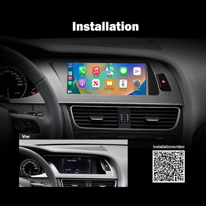 Erisin Android 14 8-Kern 4GB+64GB Qualcomm Autoradio GPS Navigation für Audi A4/S4/RS4 8.8" Unterstü