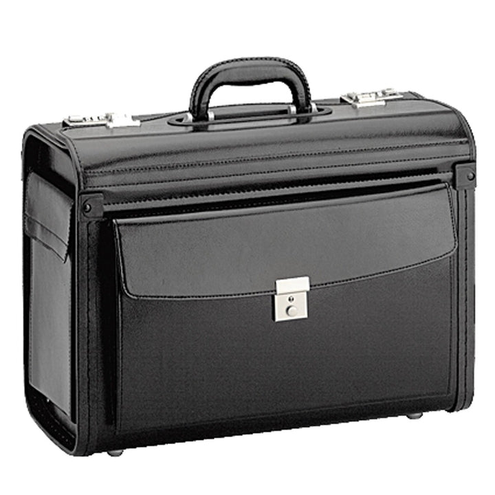 Bowatex Pilotenkoffer Aktenkoffer Akten Koffer Leder Faserstoff 46 x32x22cm
