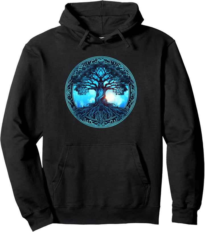 Mystisch Wikinger Baum des Lebens Yggdrasil Design Pullover Hoodie