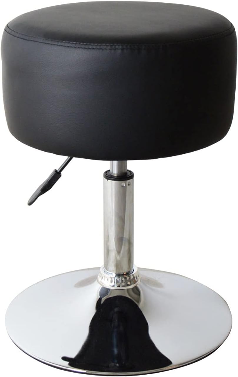 VDD Hocker Retro Vintage Industriedesign - Schminktisch Hocker - Höhenverstellbar bis 65 cm - Schwar