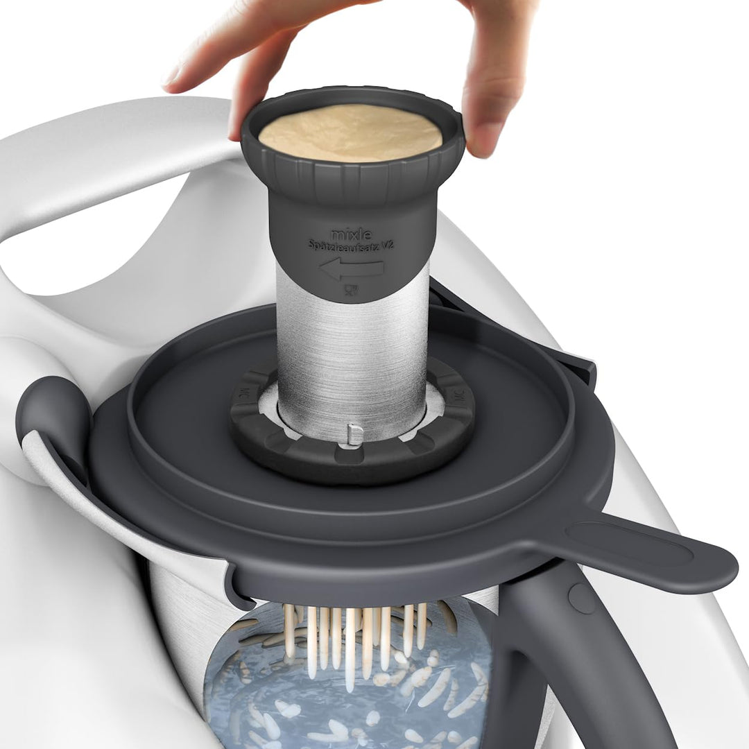 mixle Spätzleaufsatz V2, VERBESSERTE VERSION, kompatibel mit Thermomix TM6, TM5, TM31 & TM Friend, Z