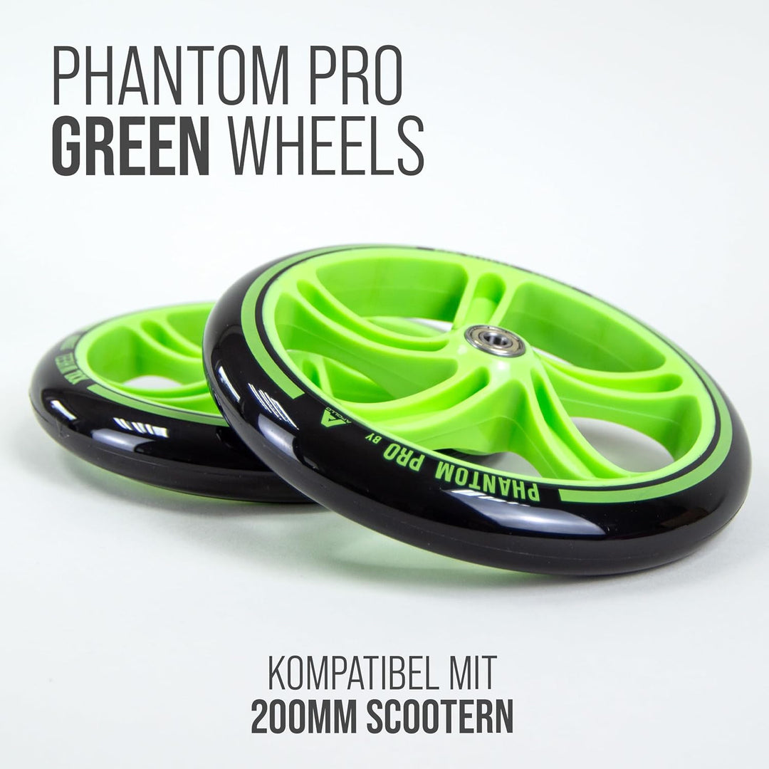 Apollo City Scooter 200mm Ersatzräderset - Pro Wheels mit ABEC 7 Kugellager, Roller Rad Ersatz-Räder
