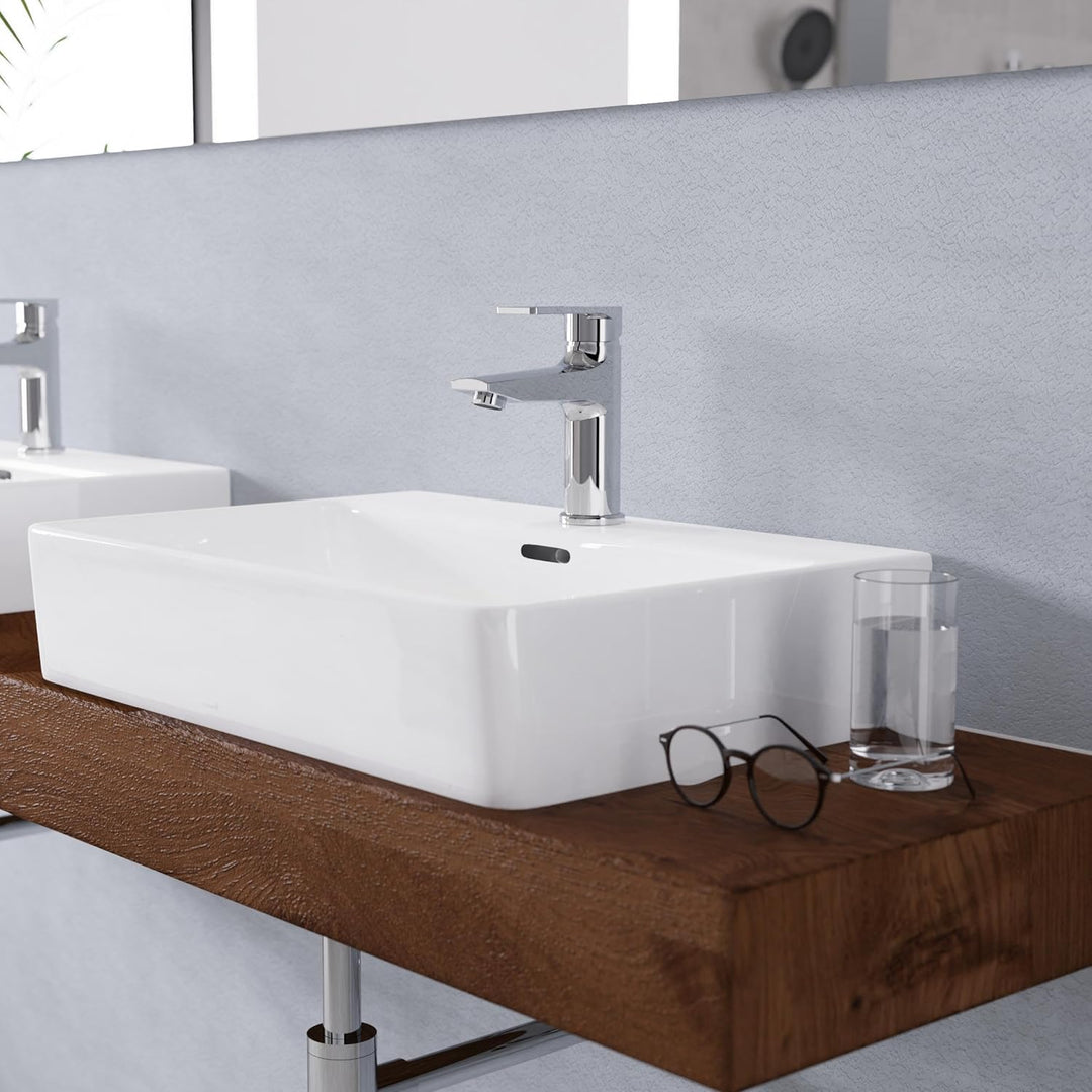 SCHÜTTE 32210 DERBY Wasserhahn Bad Chrom, Waschtischarmatur, Mischbatterie Waschbecken, moderner Ein