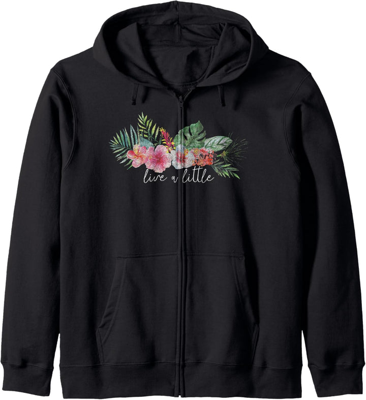 Trendy Live A Little Floral Kapuzenjacke