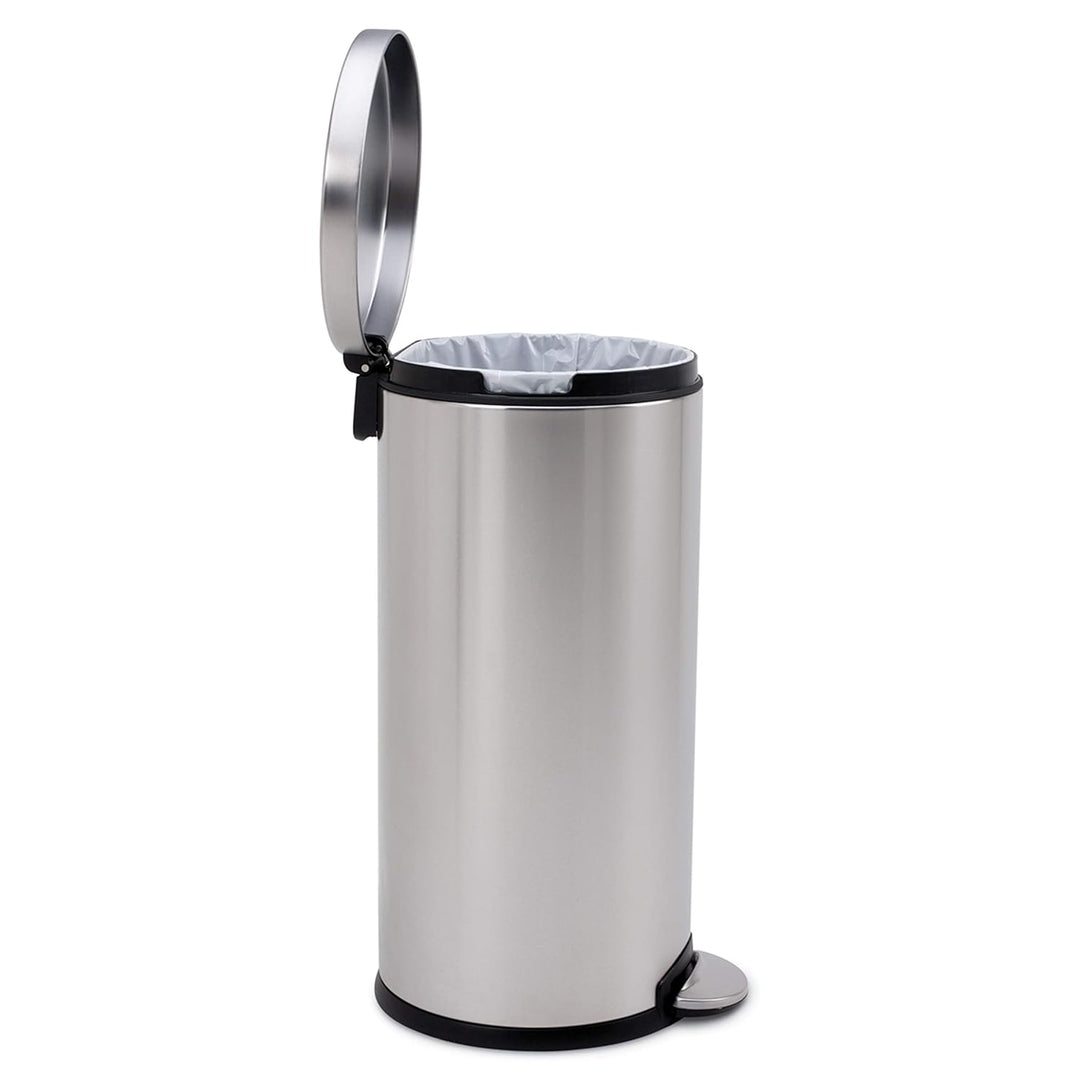 simplehuman CW1810 30 Liter, runder Treteimer, Mülleimer Küche, gebürsteter Stahl, 10 Jahre Garantie