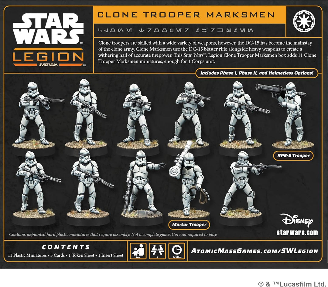 Asmodee, Star Wars: Legion – Clone Trooper Marksmen, Erweiterung, Atomic Mass Games, Tabletop, 2 Spi