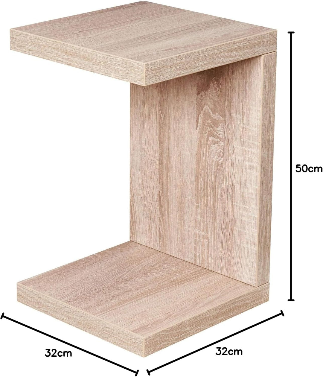 levandeo Beistelltisch Coco Sonoma Eiche sägerau 32x32cm Höhe 50cm Keine Montage fest verleimt Holz