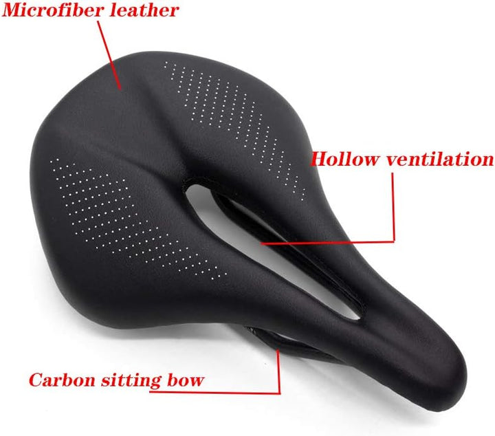 QIKU Fahrradsattel aus Carbonfaser, MTB-Sattel, Rennradsattel, hohles Design, super leicht, 110 g 24