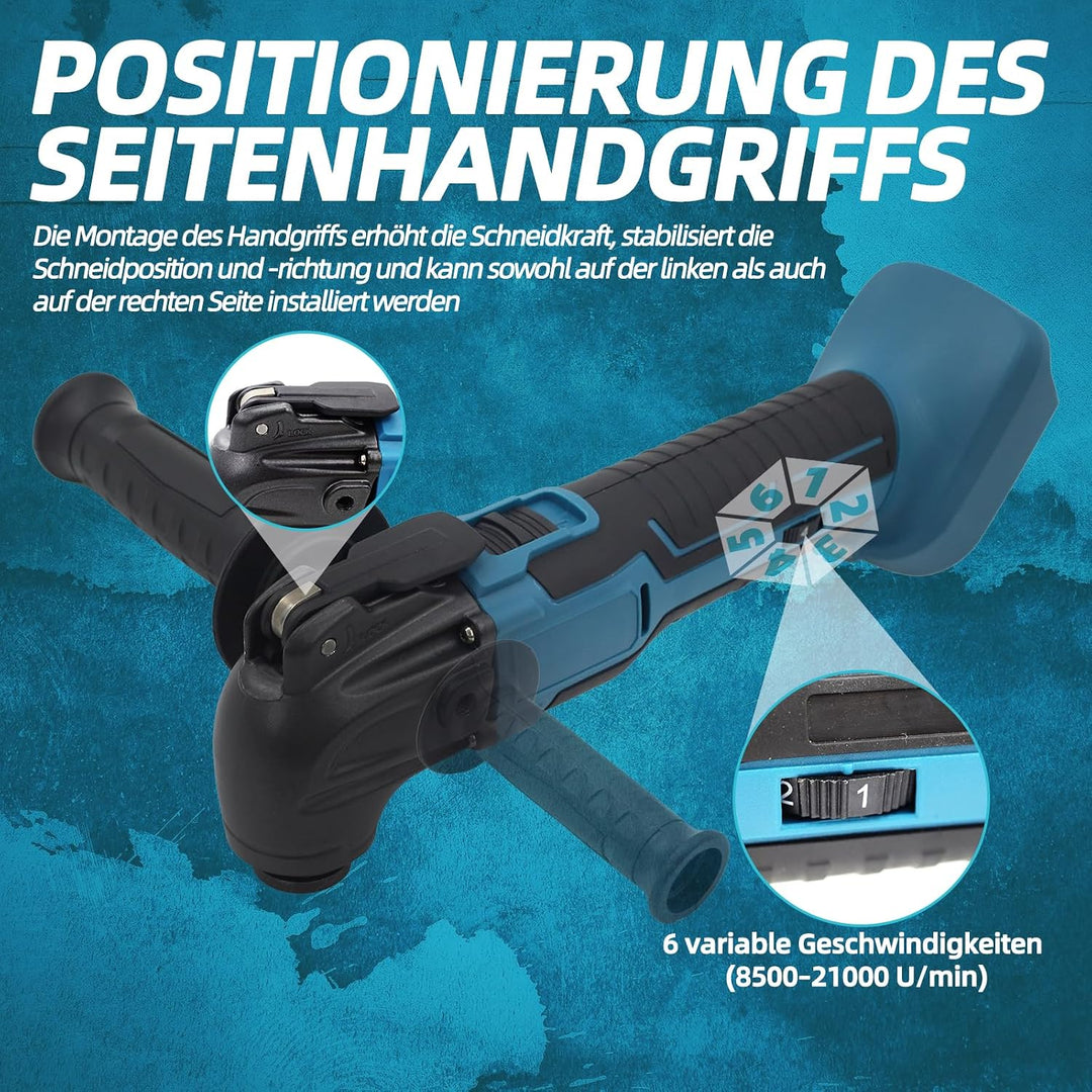Akku Multitool Kompatibel mit Makita 18V, Oszillationswerkzeug mit 6 Geschwindigkeiten &amp; Bürstenlose