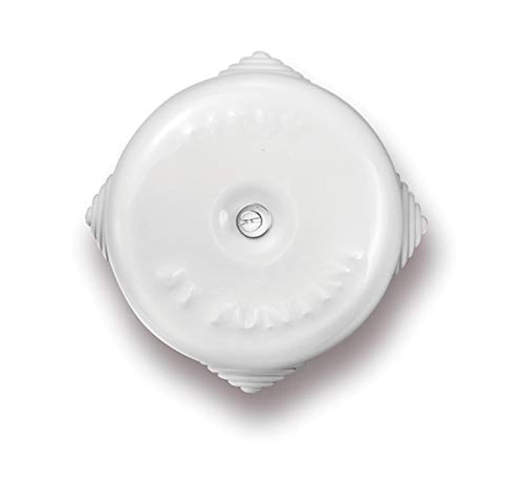 Fontini Garby – Anschlussdose aus Porzellan, weiss, Durchmesser 72 mm