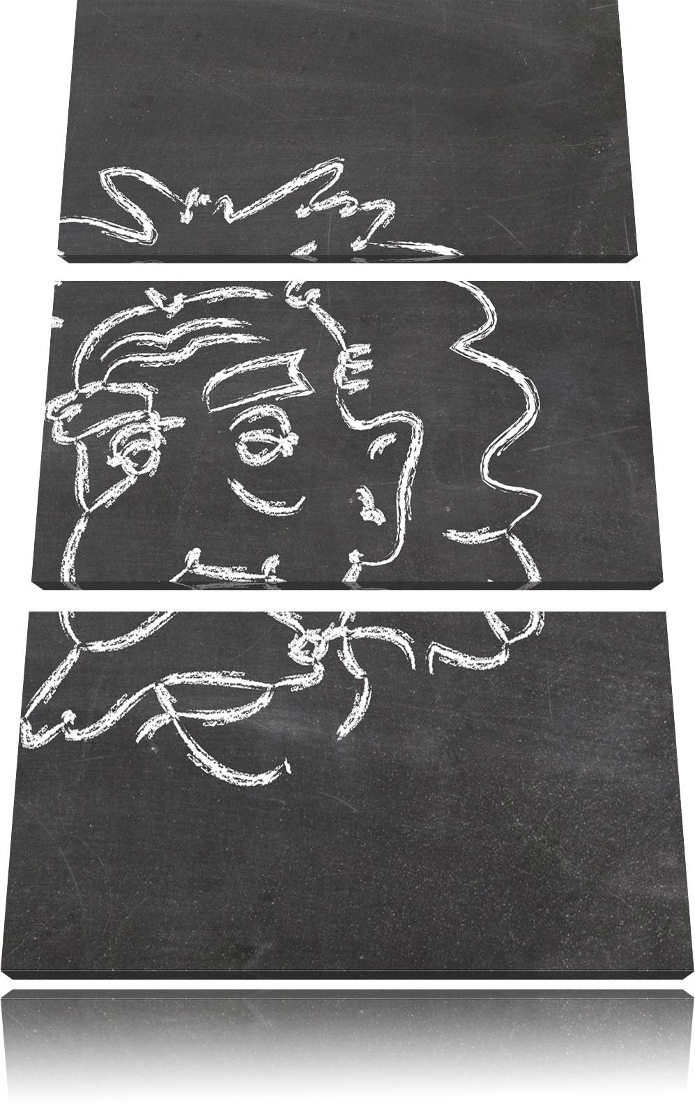 Pixxprint Albert Einstein als Leinwandbild | Grösse: 3 Teilig (120x80) | Wandbild| Kunstdruck | fert