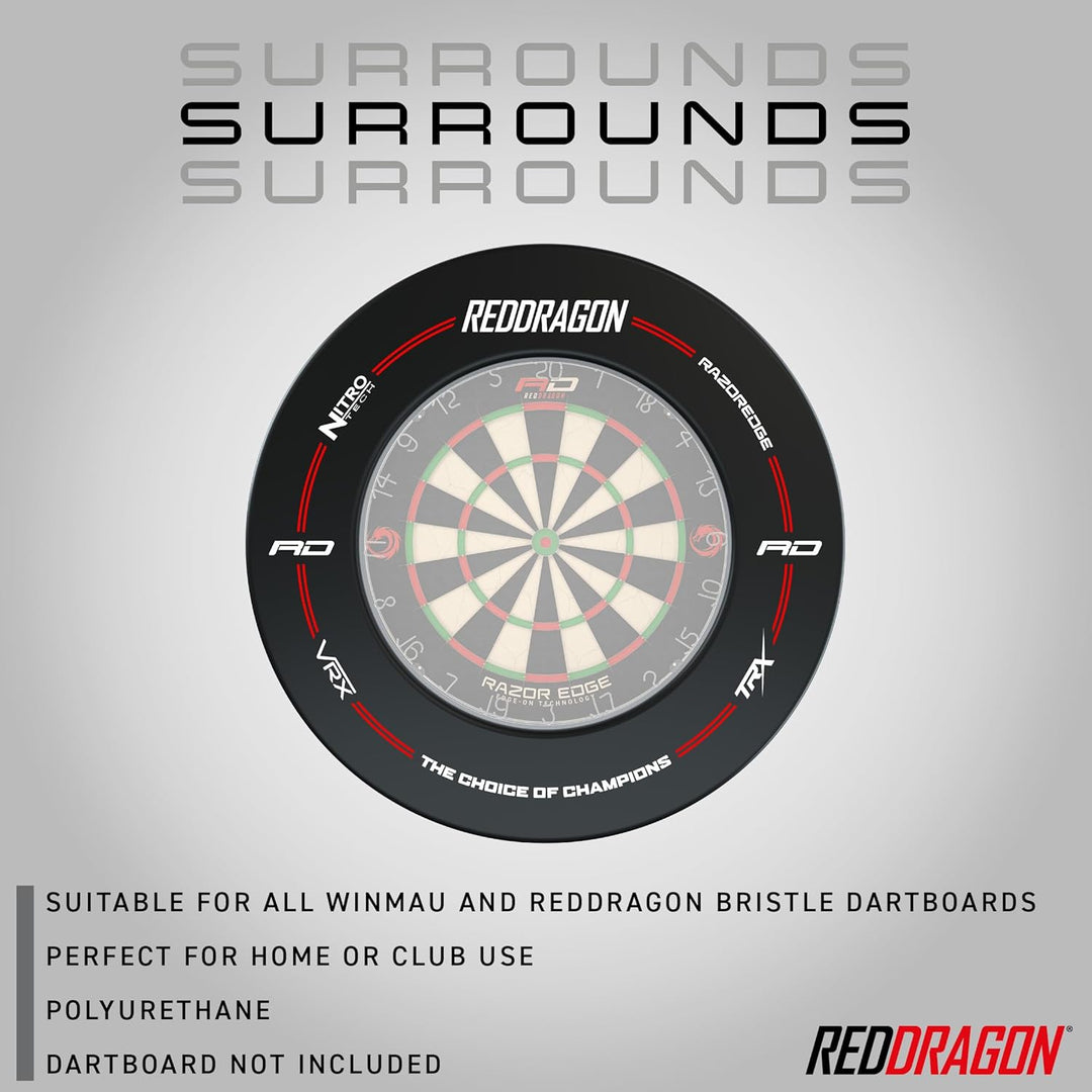 RED DRAGON Dartboard Surround Schwarz, Schwarz