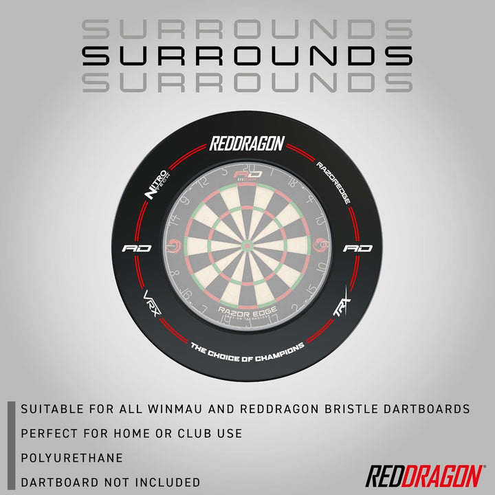 RED DRAGON Dartboard Surround Schwarz, Schwarz