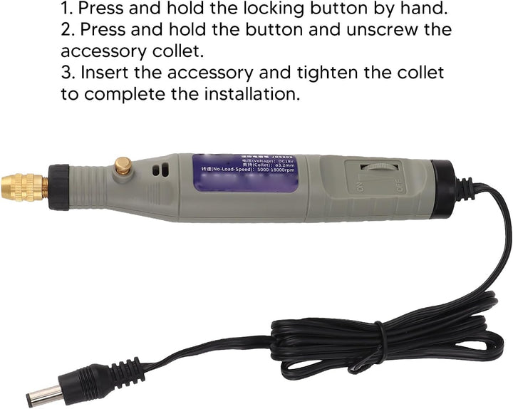 Elektrisches Drehwerkzeug, Multifunktionaler Elektrischer Gravierstift mit Kabel, Mini-Griff, Elektr