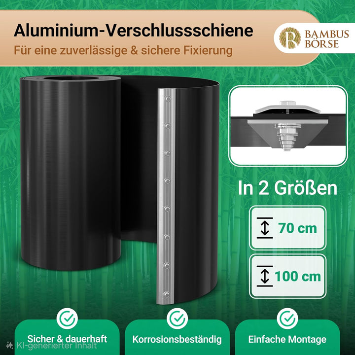 Verschlussschiene für Rhizomsperre, Bambussperre, Wurzelsperre | Längen 70 + 100 cm verfügbar 100.0