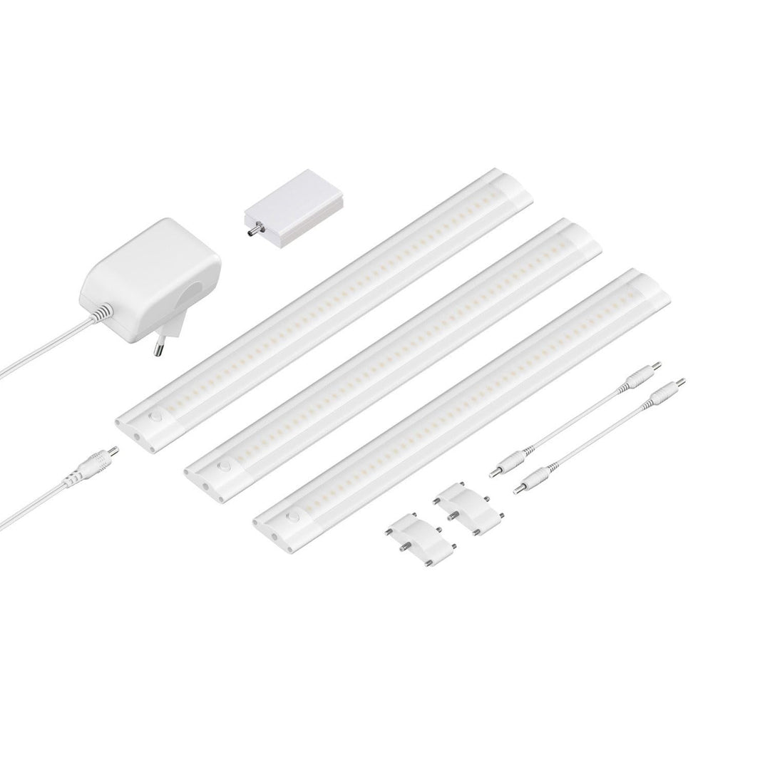 ledscom.de Smarte LED Unterbau-Leuchte SIRIS weiss matt mit WLAN-Controller, flach, Smart-Home, Alex