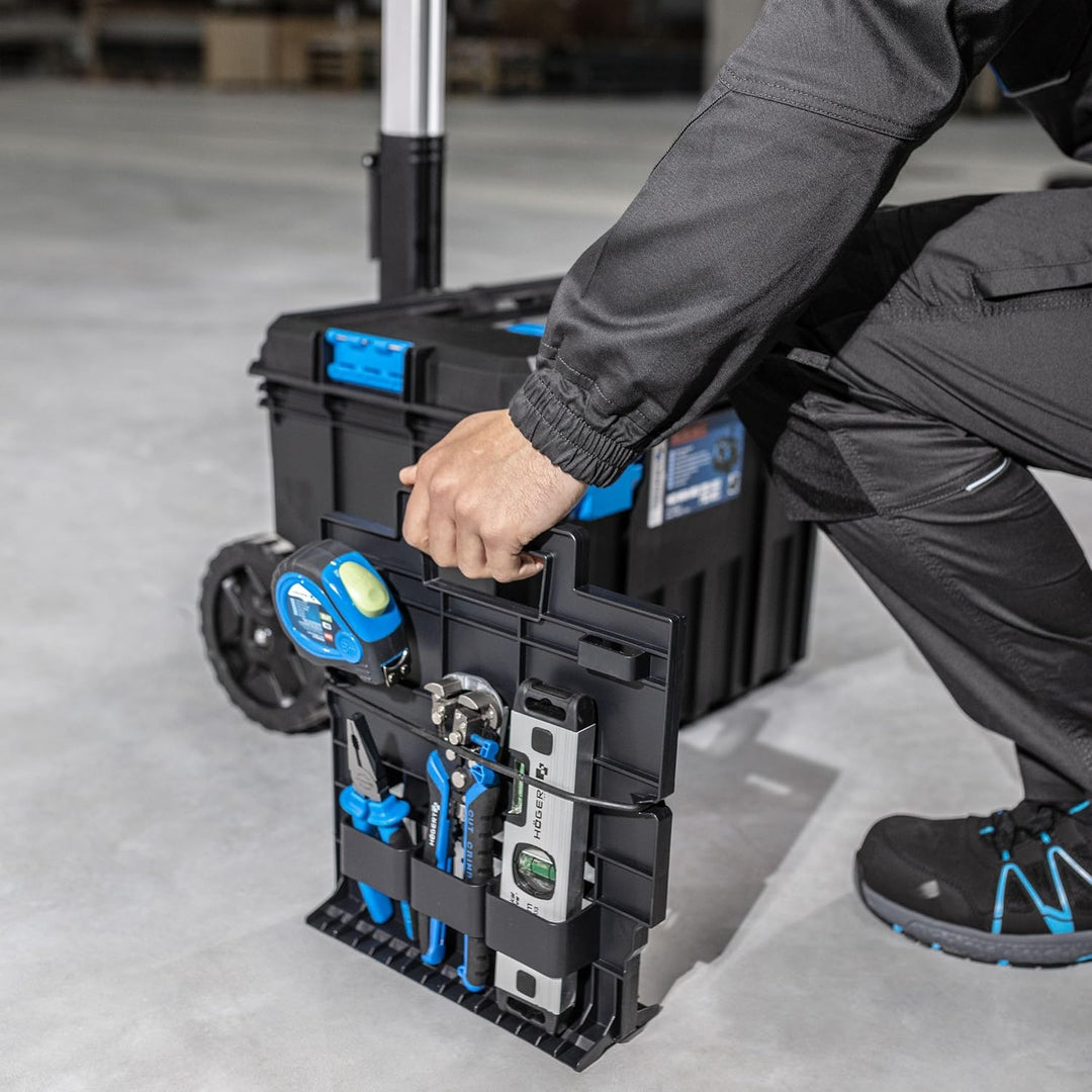 Högert Technik - Werkzeugkiste auf Rädern, Tragfähigkeit bis zu 50 kg, Praktisch und Geräumig, Resis