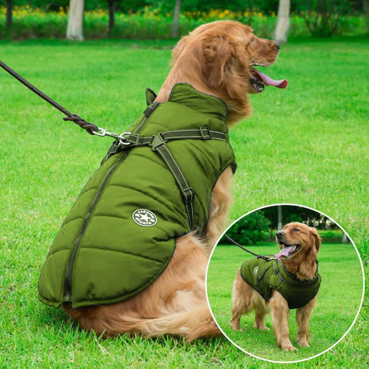 Aiboria Hundejacken für den Winter Winddicht Wasserdicht 2 in 1 Outfit Kaltwettermantel Hundewesteng