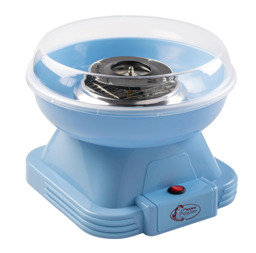 Bestron Zuckerwattenmaschine, Retro Cotton Candy Maker für Zuhause, Zuckerwattegerät mit 10 Stäbchen