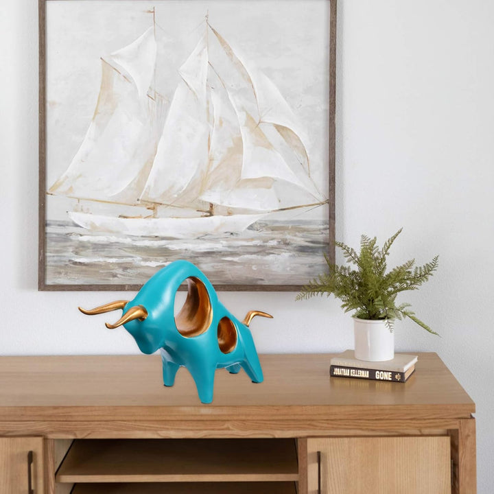 BESPORTBLE Kunstharz Bull Dekoration Figur Niedliche Cartoon Bull Bastelarbeiten Tischdekoration mit