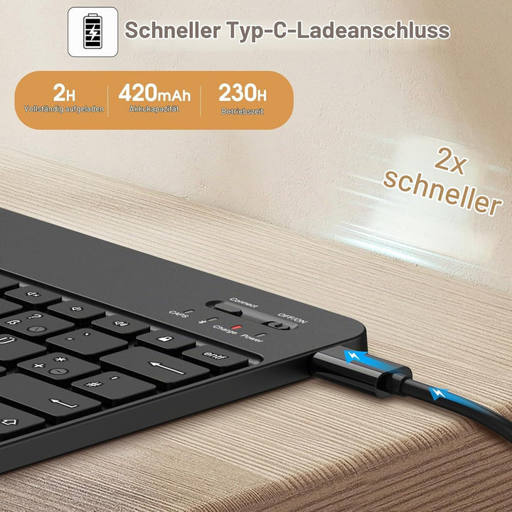 FINTIE Hülle mit Tastatur für iPad Air 13 Zoll M4/M3/M2 (2026/2025/2024), Soft TPU Rückseite Gehäuse