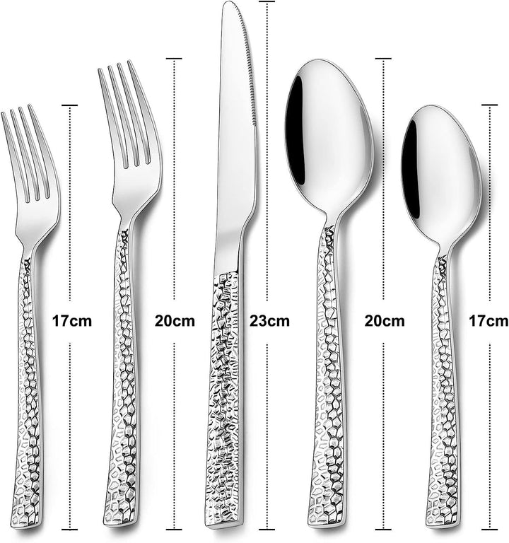 Besteck Set 6 Personen, 30 teilig Edelstahl Besteckset, Essbesteck Set mit Messer Gabel Löffel, Hoch